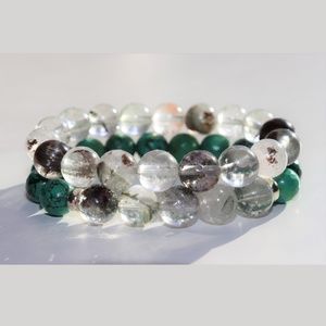 ❌SOLD❌ Garden Quartz and Green Turquoise Bracelet